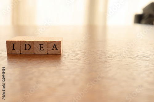 Wooden Text Block of Idea