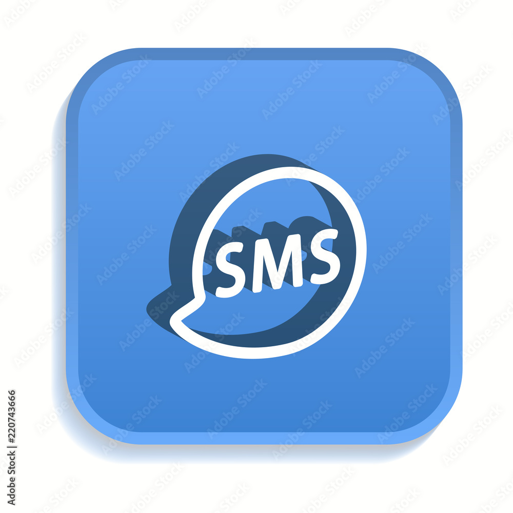 SMS isometric icon for graphic and web design in 3d style. SMS isometric icon for graphic and web design in 3d style.