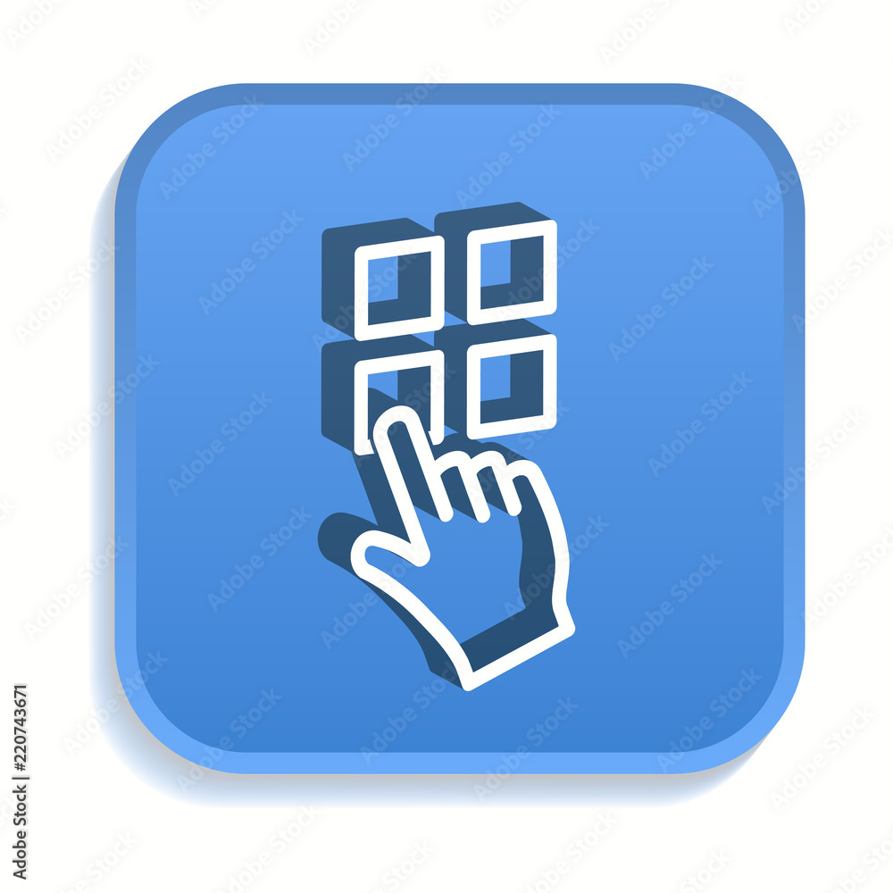 Touch isometric icon for graphic and web design in 3d style. Touch isometric icon for graphic and web design in 3d style.