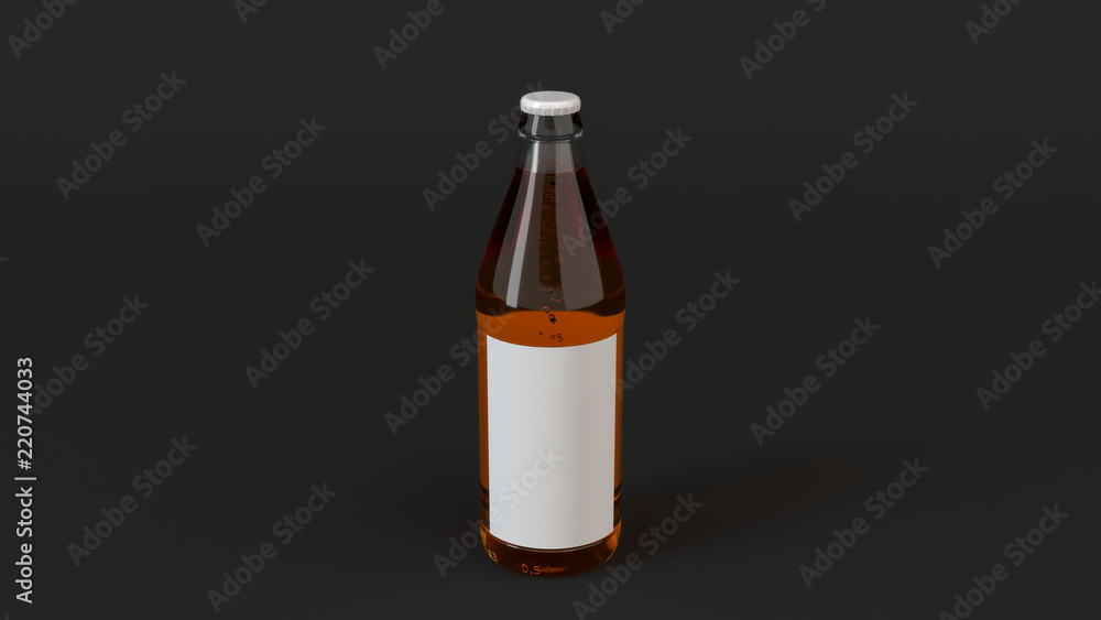 Mock up of beer bottle with blank label