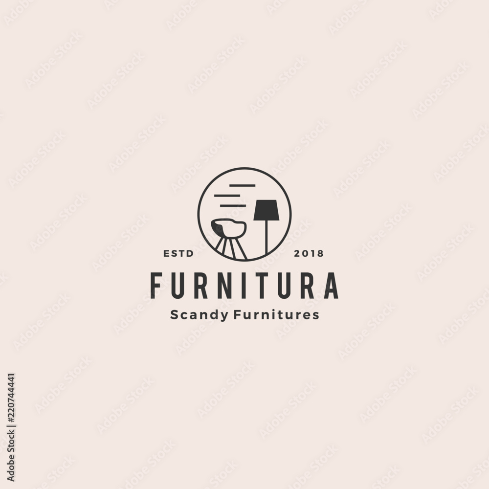 Obraz premium furniture interior logo vector icon illustration
