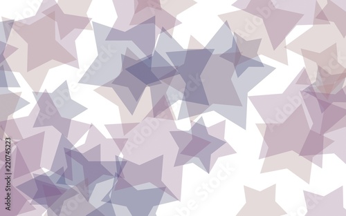 Multi Colored translucent stars on a white background. Red tones. 3D illustration