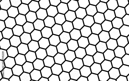 Black honeycomb on a white background. Isometric geometry. 3D illustration © Plastic man