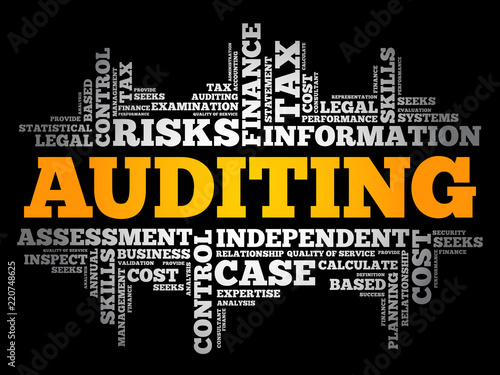 AUDITING word cloud collage, business concept background