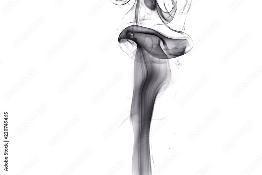 Naklejka premium Black smoke on white background