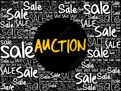 AUCTION word cloud collage, business concept background