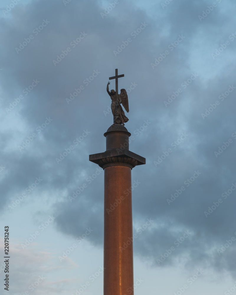 Angel with a cross, on the Alexander Column in Palace Square building of the General Staff and the Ministry of Foreign Affairs, St. Petersburg, Russian Federation
