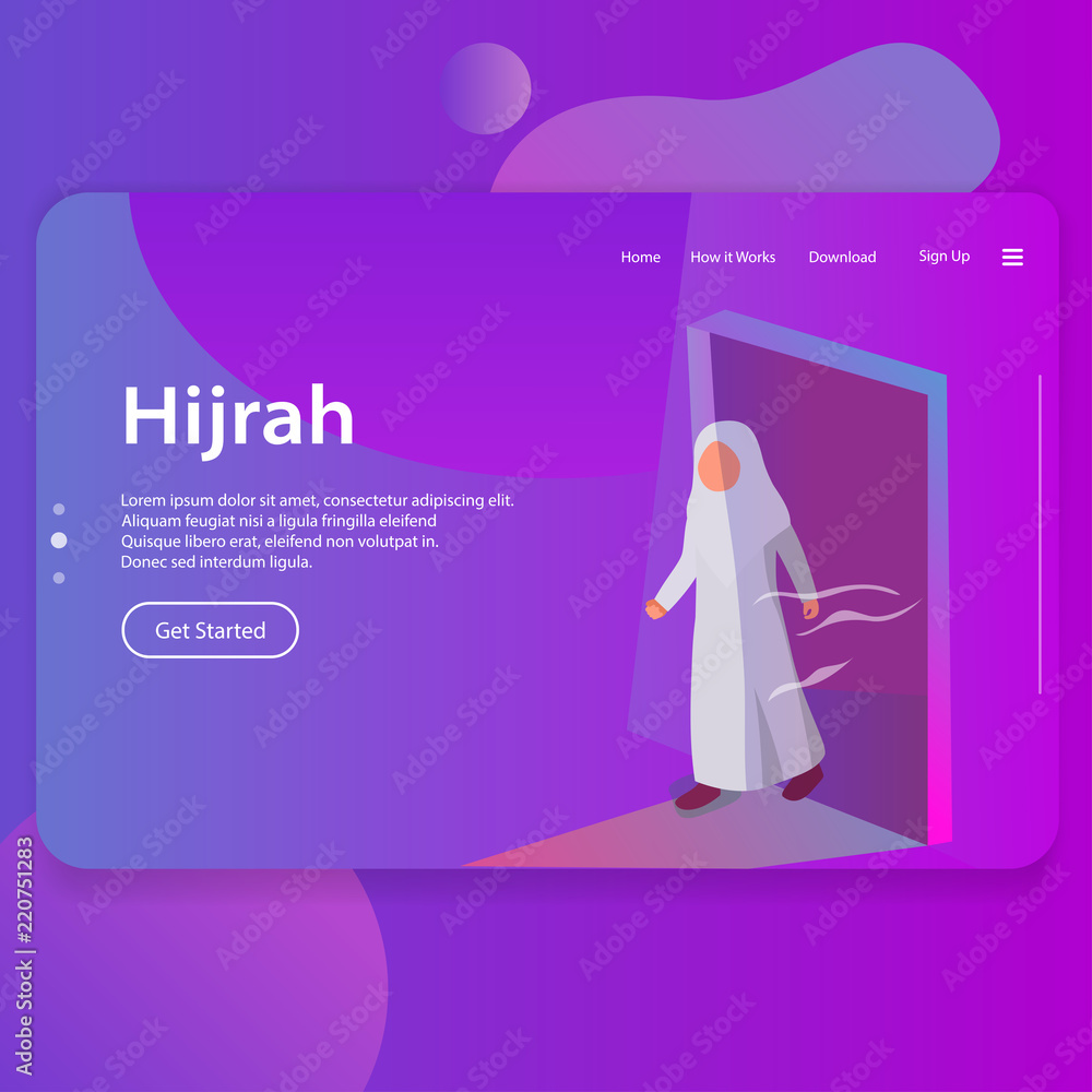 Hijrah Illustration of Islamic New Year Landing Page UI Web Design Hijrah Illustration of Islamic New Year Landing Page UI Web Design