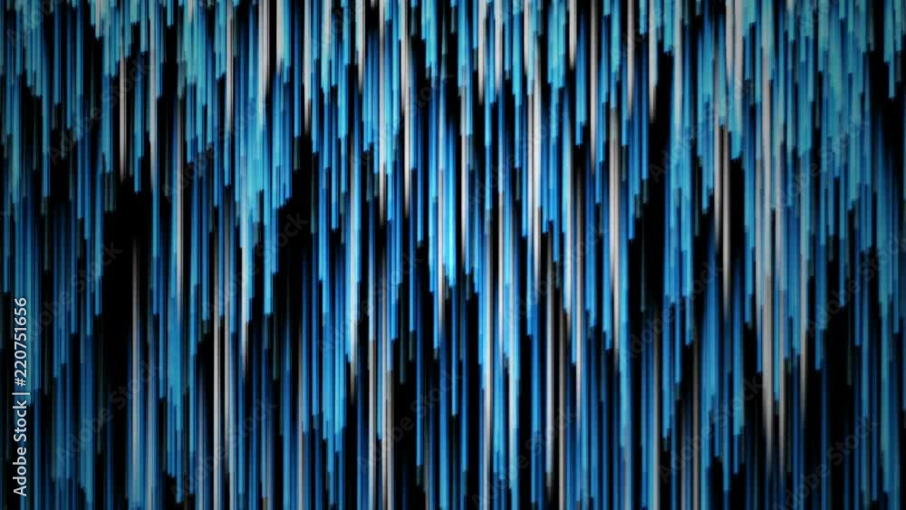 Blue lines rain falling down on black background. 4K animation. Blue lines rain falling down on black background. 4K animation.