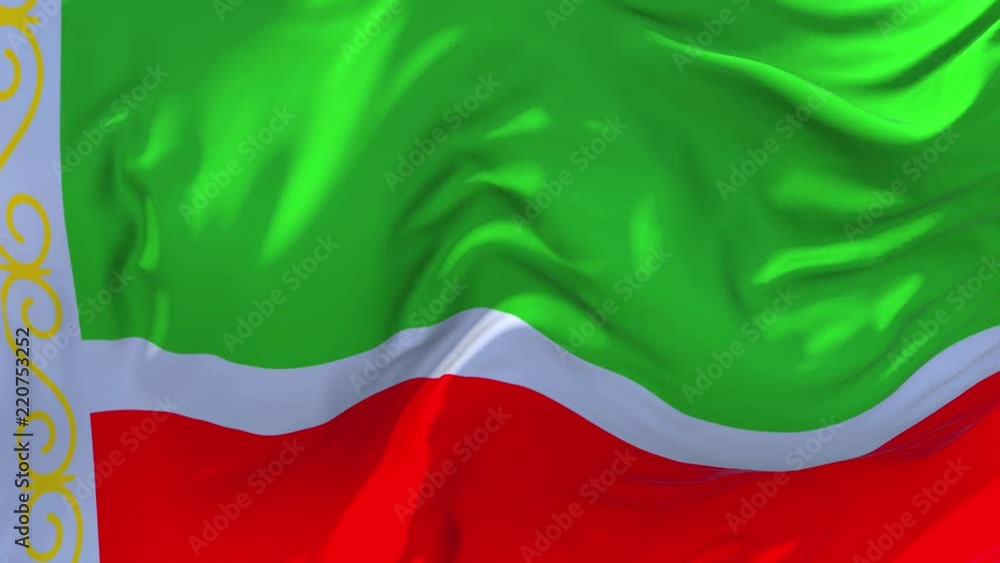 246. Chechen Republic Flag Waving in Wind Slow Motion Animation . 4K ...
