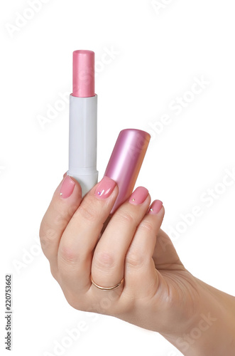 chapstick in hand