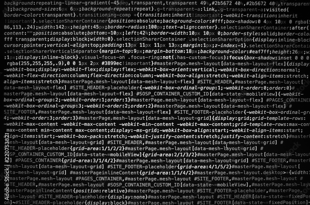 Desktop source code and Wallpaper by Computer language with coding and  programming. Stock Photo