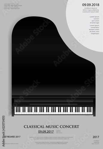 Music Grand Piano Poster Background Template Vector illustration