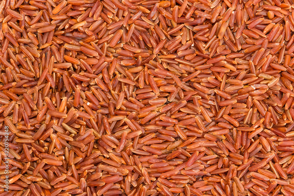 Background of the red rice close-up Background of the red rice close-up