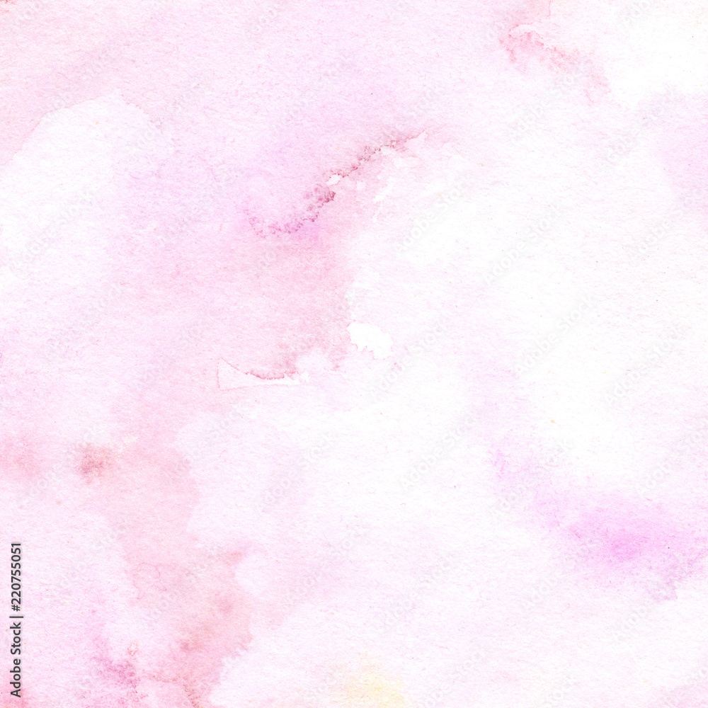 Abstract pink watercolor background. Beautiful hand made watercolor texture.