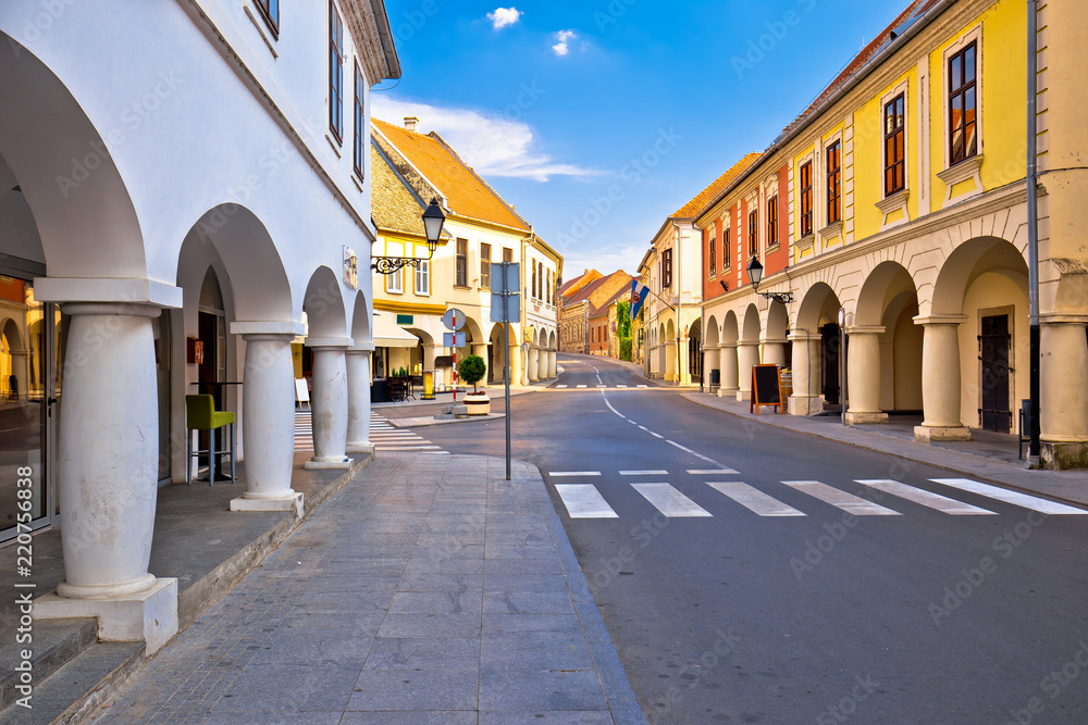 Vukovar town square and architecture street view