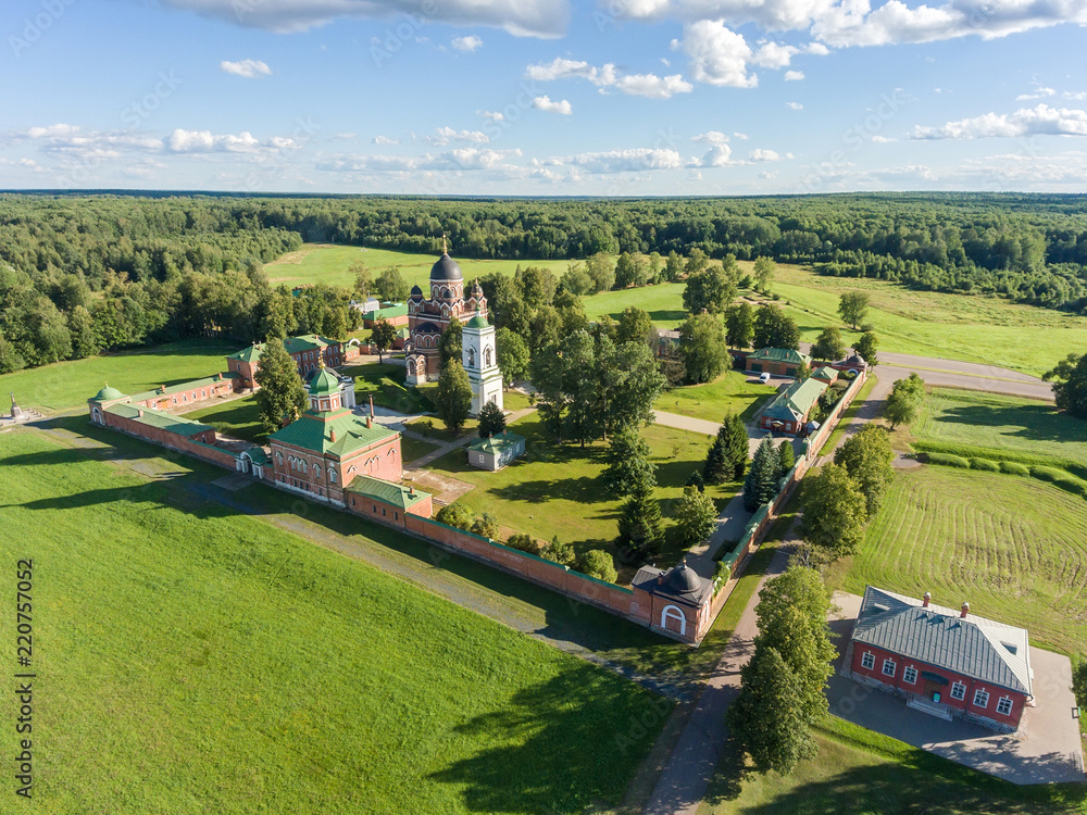 Spaso-Borodino nunnery, Borodino, Russia. Aerial photography