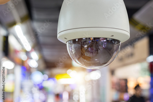 CCTV security guard in the mall building.