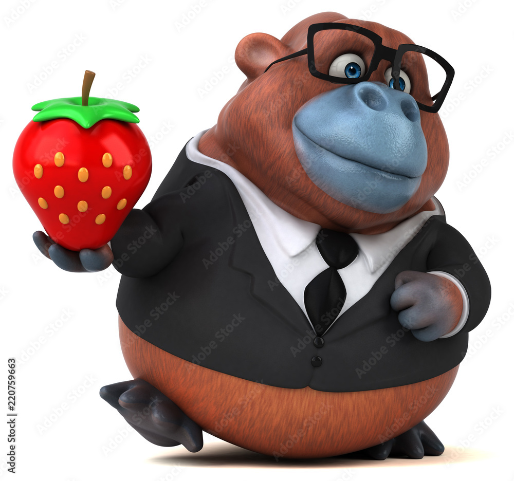 Naklejka premium Fun Orang Outan - 3D Illustration