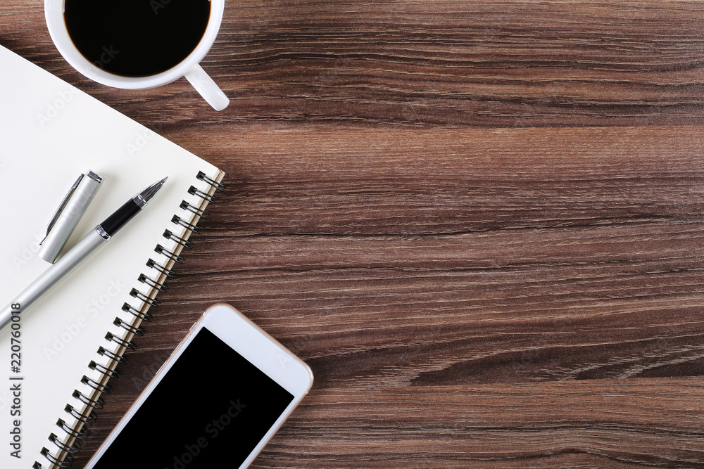 Top View of Office Desk Table