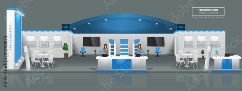 Tableau sur toile Grand Exhibition stand display mock up