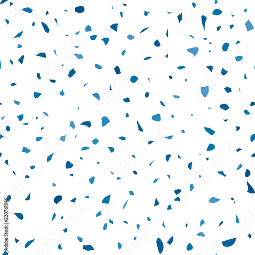 Terrazzo flooring textured surface modern abstract pattern. Vector seamless abstract repeat with chips of marble or granite in soft pastel  colors.