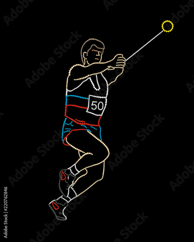 Hammer thrower isolated