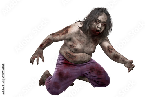Portrait of zombie man with wounded body © Leo Lintang