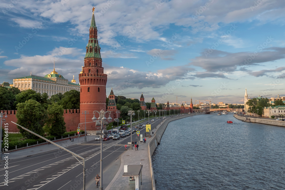 View of the Moscow Kremlin from the Moscow river.
