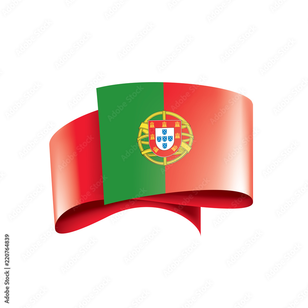 Portugal flag, vector illustration on a white background Portugal flag, vector illustration on a white background