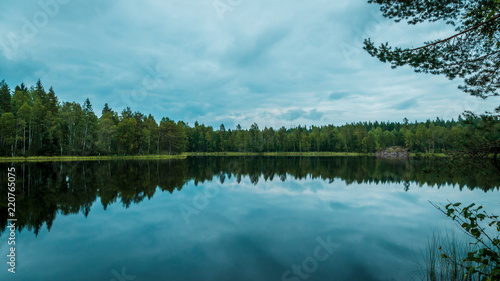 Fototapeta Naklejka Na Ścianę i Meble -  Sorvasto lake in the southern Finland at the second day of September.
