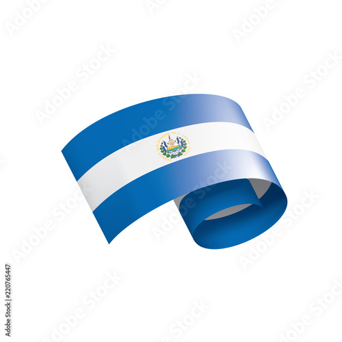 Salvador flag, vector illustration on a white background
