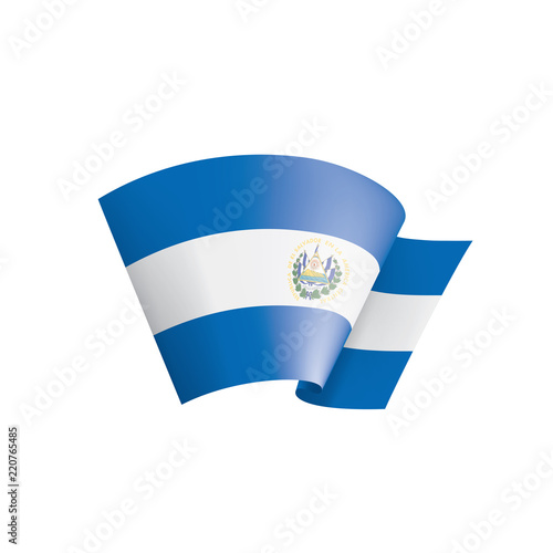 Salvador flag, vector illustration on a white background