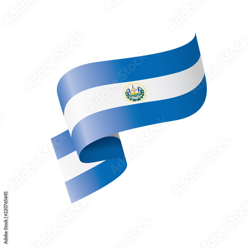 Salvador flag, vector illustration on a white background