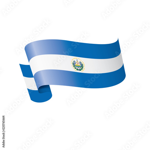 Salvador flag, vector illustration on a white background