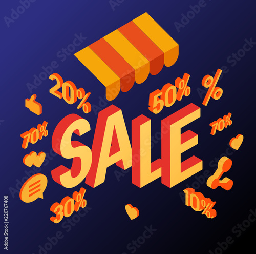 Sale poster with percent discount 