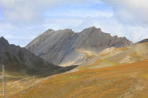 panorama of mountains in September