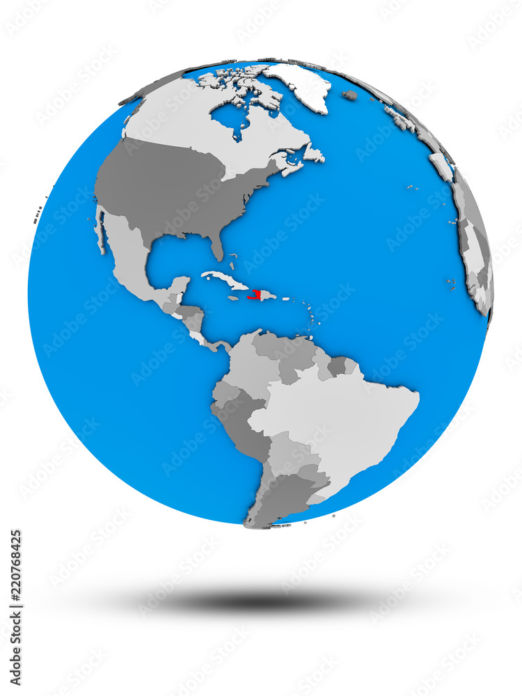 Haiti on political globe isolated Haiti on political globe isolated