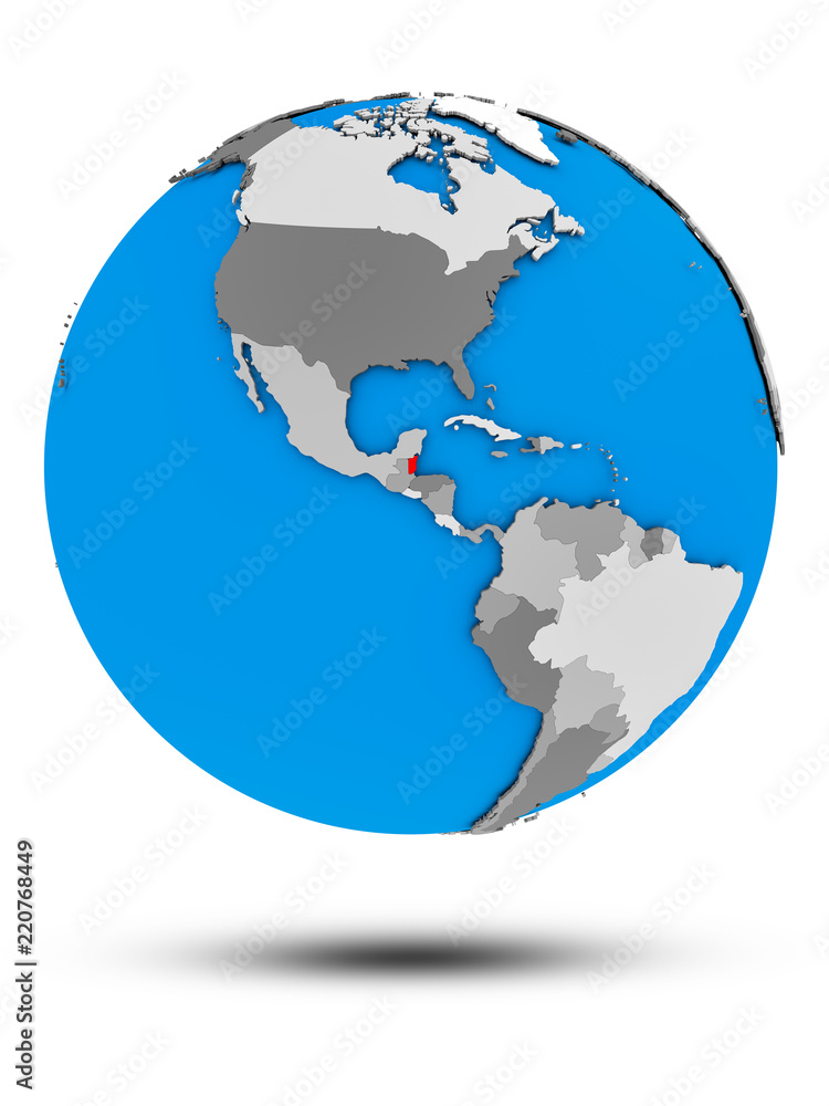 Belize on political globe isolated Belize on political globe isolated