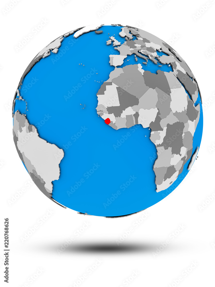 Sierra Leone on political globe isolated Sierra Leone on political globe isolated