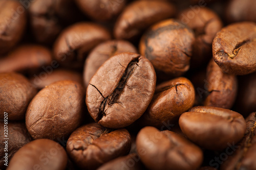 Roasted coffee of coffee beans texture background