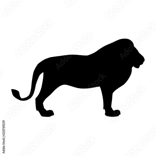 Fototapeta Naklejka Na Ścianę i Meble -  
Black silhouette of lion isolated on white background. Vector illustration EPS 8