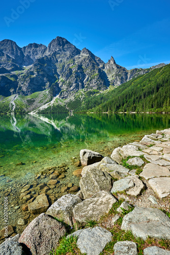 Green water lake Morskie Oko, Tatra Mountains, Poland