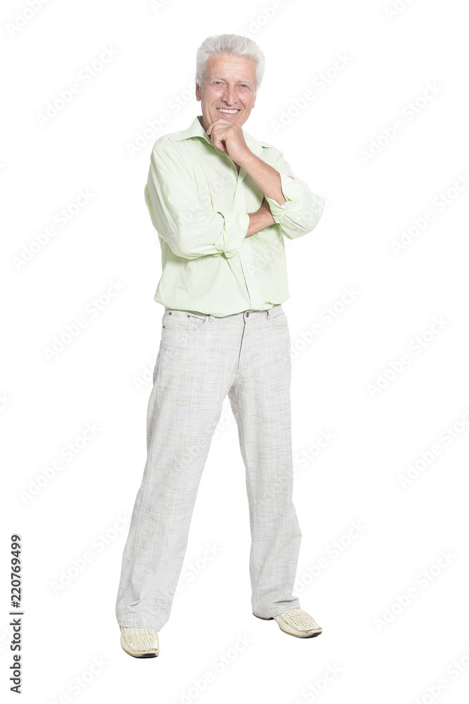 Portrait of a senior man posing on white background Portrait of a senior man posing on white background