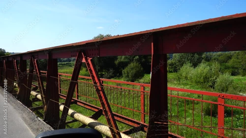 The bridge over the river. Shooting in the movement. The bridge over the river. Shooting in the movement.