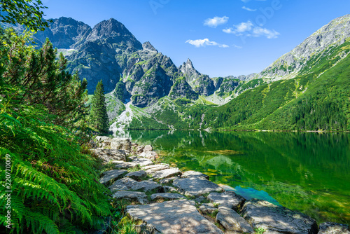 Green water lake Morskie Oko, Tatra Mountains, Poland photo