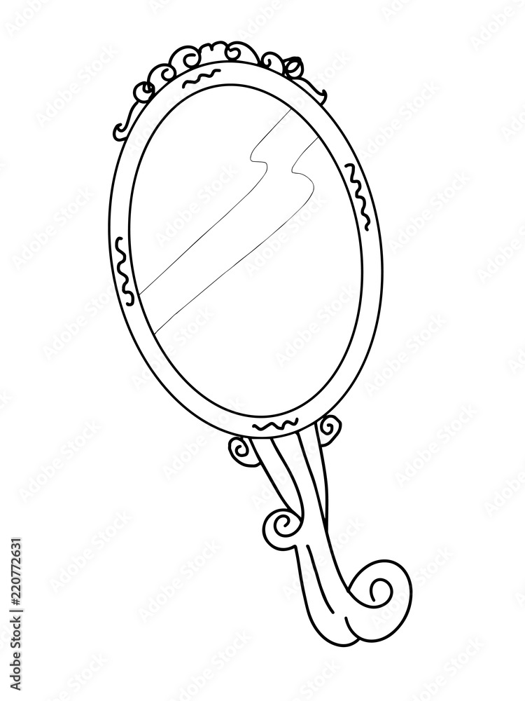 Line Art Sketch Of Mirror. Royalty Free SVG, Cliparts, Vectors, and Stock  Illustration. Image 38329945.