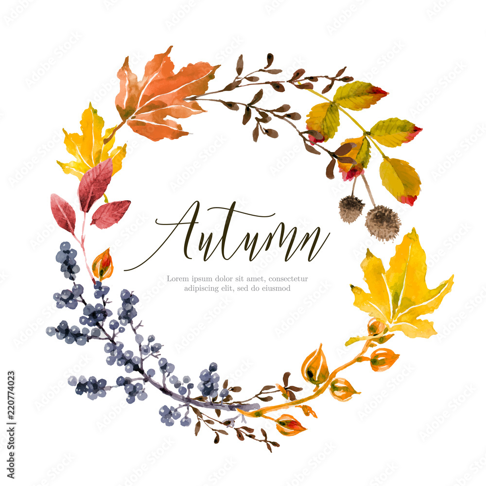 Warm autumn floral background - obrazy, fototapety, plakaty 