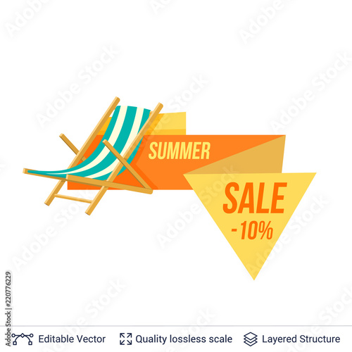 Summer badge isolated on white.