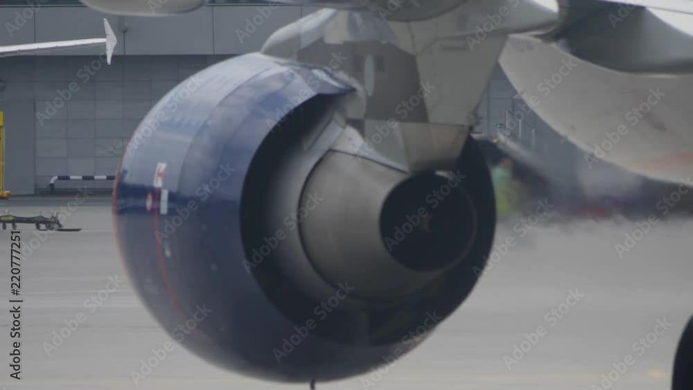 Jet Engine Back Fire View Back view of working jet engine and heat haze from it Stock Video ...